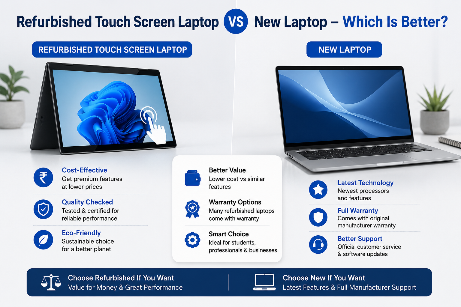 Refurbished Touch Screen Laptop vs New Laptop